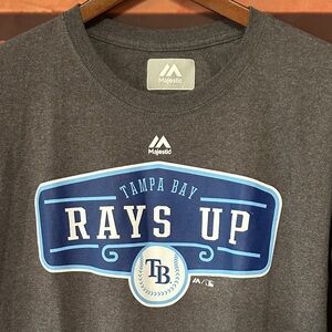 Tampa Bay Rays T-Shirt Adult Mens Size XXL Majestic Gray Rays Up MLB